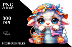 Crazy Baby Lamb with Summer Clothes PNG Product Image 2