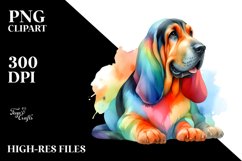 Colorful Bloodhound Art | Sublimation | Clipart Product Image 3