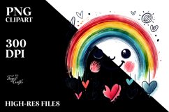 Colorful Rainbow with Hearts, PNG Product Image 2