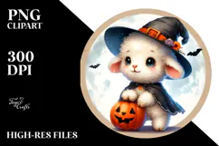 Cute Baby Lamb, Halloween Theme, PNG Product Image 2
