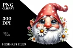 Gnome with Tulip and Rose, Transparent PNG Product Image 1