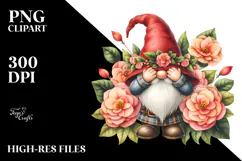 Vibrant GNOME with Begonia Frame PNG Product Image 2