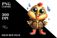 Watercolor Chicken with Big Eyes and Rain Boots Product Image 2