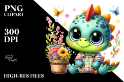 cute Dinosaur Spring Clothes PNG Product Image 2