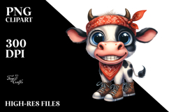 Watercolor Cow with Big Eyes and Bandana Product Image 2