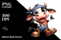 Watercolor Cow with Big Eyes and Bandana Product Image 2