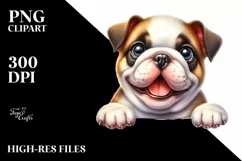 Watercolor Bulldog Cute Enthusiastic Funny Product Image 1