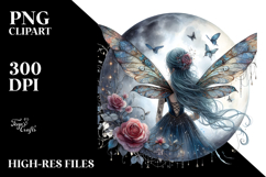 Gothic Fairy on the Moon, PNG Product Image 2