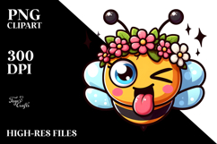 Goofy Cartoon Bee PNG Product Image 2