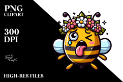 Goofy Cartoon Bee PNG Product Image 2