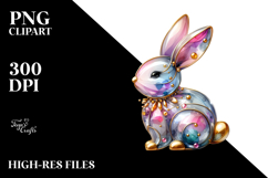 Pastel Bunny made of on Splashy Background, PNG Product Image 2