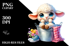 Vibrant Goofy Cute Baby Lamb PNG Product Image 2