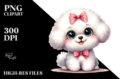 cute Cartoon Bichon Frise PNG Product Image 2