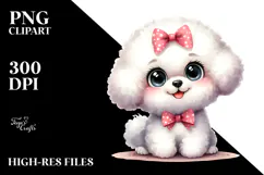 Cute Cartoon Bichon Frise, Transparent PNG Product Image 2