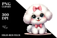 cute Cartoon Bichon Frise PNG Product Image 2
