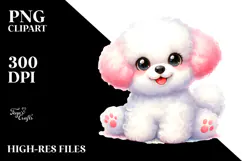 cute Cartoon Bichon Frise PNG Product Image 2