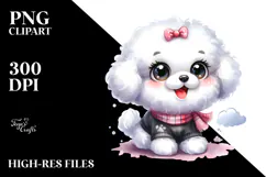 cute Cartoon Bichon Frise PNG Product Image 2