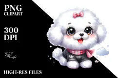 Cute Cartoon Bichon Frise, Transparent PNG Product Image 2