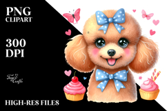 Happy Cute Poodle PNG Product Image 2