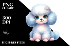 Happy Poodle Portrait, Artistic PNG Product Image 2