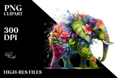 Vibrant Watercolor Elephant, 20 oz Tumbler Product Image 2