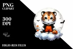 Cute Baby Tiger with Halloween Costume, Transparent PNG Product Image 1