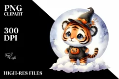 Digital Baby Tiger Halloween PNG Product Image 3