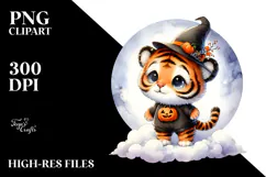 Digital Baby Tiger Halloween PNG Product Image 2