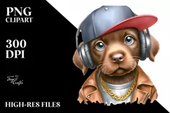 Baby Chesapeake Bay Retriever Hip Hop Singer | Clipart Product Image 3