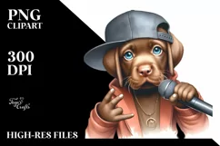 Baby Chesapeake Bay Retriever Hip Hop Singer | Clipart Product Image 3
