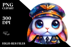 Goofy Baby Bunny with Pilot&#039;s Cap, PNG Product Image 2
