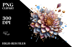 Colorful Glossy Dahlia PNG Product Image 2