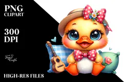 Vibrant Goofy Cute Baby Duck PNG Product Image 2