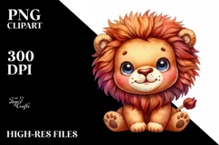 Smiling Baby Old Plush Lion | Summer Clipart Product Image 3
