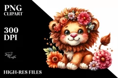 Smiling Baby Plush Lion | Summer Clipart Product Image 1