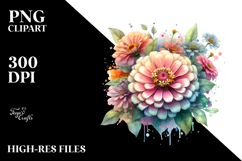 Zinnia with Metallic Insertions PNG Product Image 2