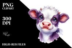 Smiling Highland Cow Violet PNG Product Image 2