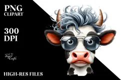 Crazy Cow with Hair, Transparent PNG Product Image 2