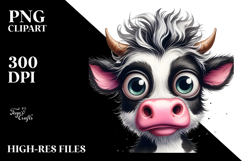 Crazy Cow with Hair, Transparent PNG Product Image 2