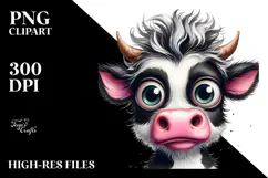 Crazy Cow with Hair, Transparent PNG Product Image 2