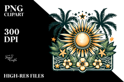 Vintage Tropical Sun PNG Product Image 2