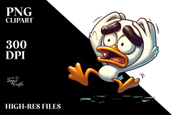 Goofy Duck with Dramatic Despair PNG Product Image 2