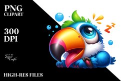 Colorful Baby Toucan Clipart Product Image 3