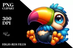Colorful Baby Toucan Clipart Product Image 1