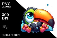 Colorful Baby Toucan Clipart Product Image 1