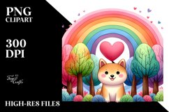 Rainbow Trees Shiba Inu Sticker Product Image 2