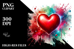 Glossy Red Heart PNG Product Image 2