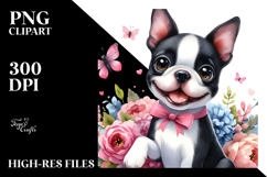 Happy Cute Boston Terrier PNG Product Image 2