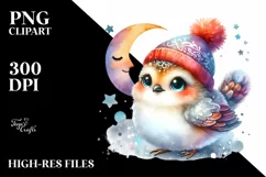 Colorful Smiling Ptarmigan Moon Clipart Product Image 3