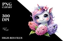Colorful Baby Unicorn Clipart Product Image 1